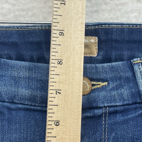 Mother Jeans Womens 27 Blue The Looker Ankle Fray Skinny Denim USA Low Rise - Picture 11 of 13